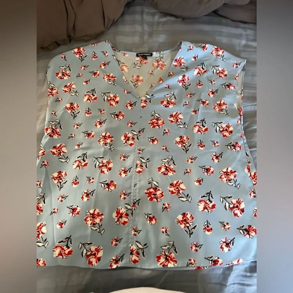 Hilary Radley Floral Blouse Dress Top